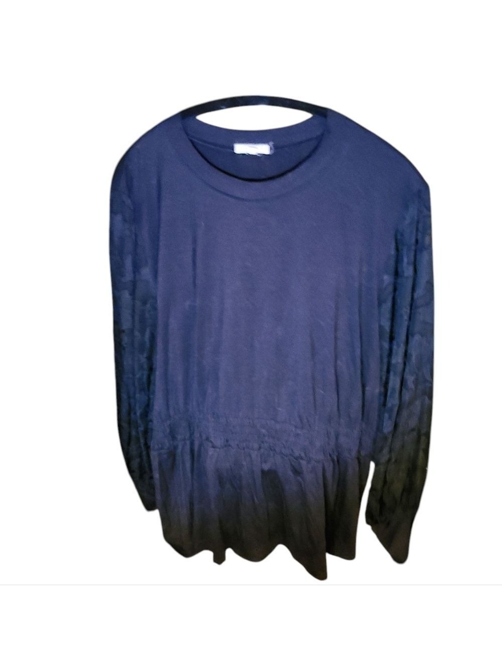 048 MAURICES 3X LACE LONG SLEEVE BLOUSE BLACK SHIRT TOP